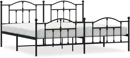 vidaXL Bedframe Metaal Zwart 193x203 cm