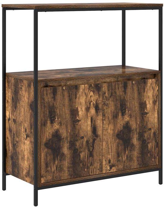 vidaXL Badkamermeubel met planken gerookt eiken 76,5x35x95 cm