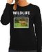 Bellatio Decorations Wildlife of the World Dieren foto sweater Vos - zwart - dames - cadeau trui Vossen liefhebber XL
