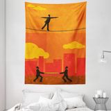 ABAKUHAUS Circus Wandtapijt, Men's Way Kabelkoordnet, Woonkamer Slaapkamer Wanddoek Zijdezacht Satijn Tapijt, 150 x 200 cm, Meerkleurig