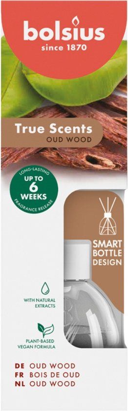 Bolsius True Scents Geurstokjes - Oud Wood - 60 ml