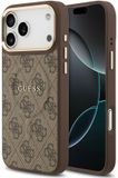 Guess Back Cover - iPhone 17 Pro Max - Bruin PU Leather - 4G Classic Logo