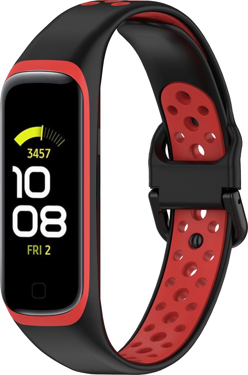 Strap-it Samsung Galaxy Fit 2 sport bandje - zwart/rood