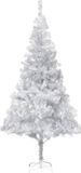 vidaXL Kunstkerstboom met standaard 210 cm PET zilverkleurig