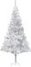 vidaXL Kunstkerstboom met standaard 210 cm PET zilverkleurig