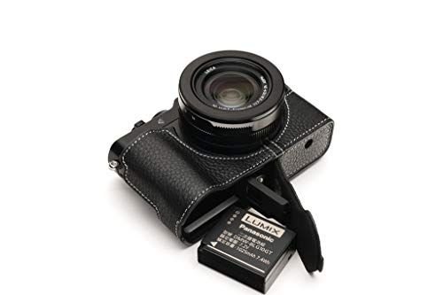 TP Original Handgemaakte echt lederen halve cameratassen voor Panasonic LX100 II, Zwart