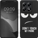 kwmobile telefoonhoesje geschikt voor Xiaomi 14T - Hoesje voor smartphone in wit / zwart - Backcover van TPU - Don't Touch My Phone design