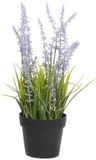 Everlands Lavendel kunstplant in pot - lila paars - D15 x H30 cm