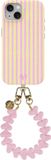 AVY Hoesje Met Telefoonkoord | Geschikt voor Apple iPhone 14 / 13 | Compatibel met MagSafe & Qi2 | Hard Shell Back Cover | Stijlvol Bijpassend Koord Polsbandje (30CM) | Pink Lemonade