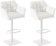 CLP Damaso Set de 2 tabourets de bar - Similicuir blanc