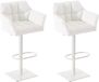 CLP Damaso Set de 2 tabourets de bar - Similicuir blanc
