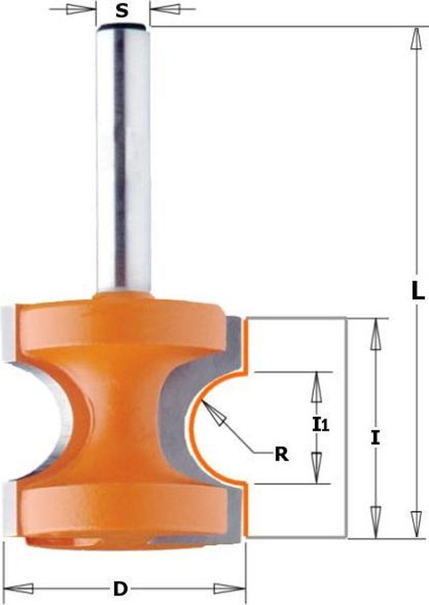 CMT Hm halfronde frees Ø 34,9 mm. R=9,5