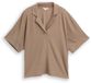 Tom Tailor - Loose fit T-shirt met reverskraag - Maat L - taupe grey