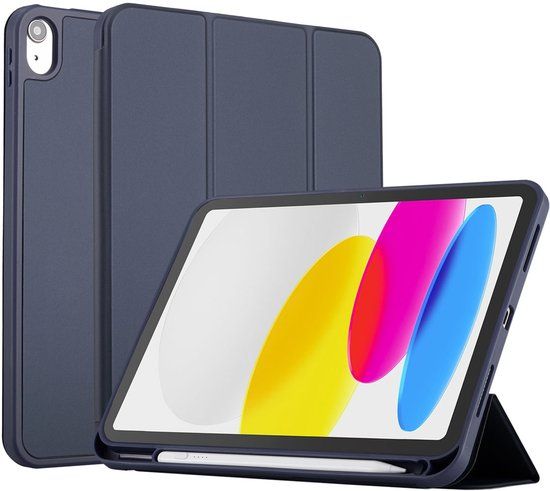 Accezz Tablet Hoes - Geschikt voor Apple iPad 11 2025 A16 / iPad 10e generatie (2022) 10.9 inch - Smart Silicone Bookcase - Donkerblauw