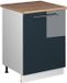 Vicco Keukenonderkast Fame-Line, Donkerblauw hoogglans/Wit, 60 cm 1 deur met werkblad