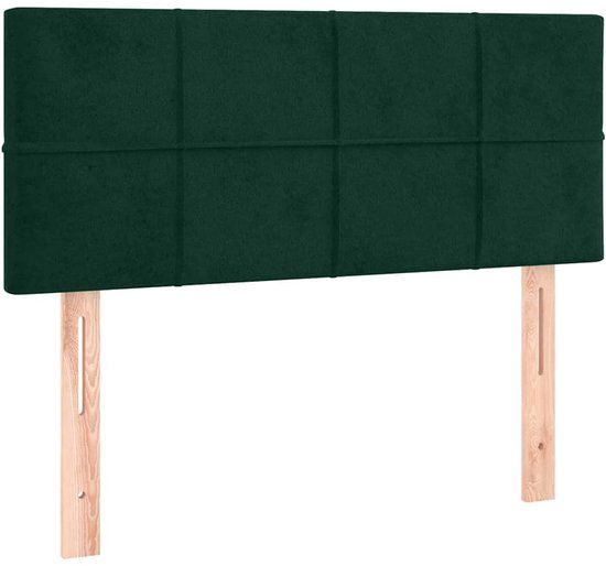 VidaXL Hoofdeind & Voeteind Donkergroen 80x5x78/88 cm Polyester/Hout