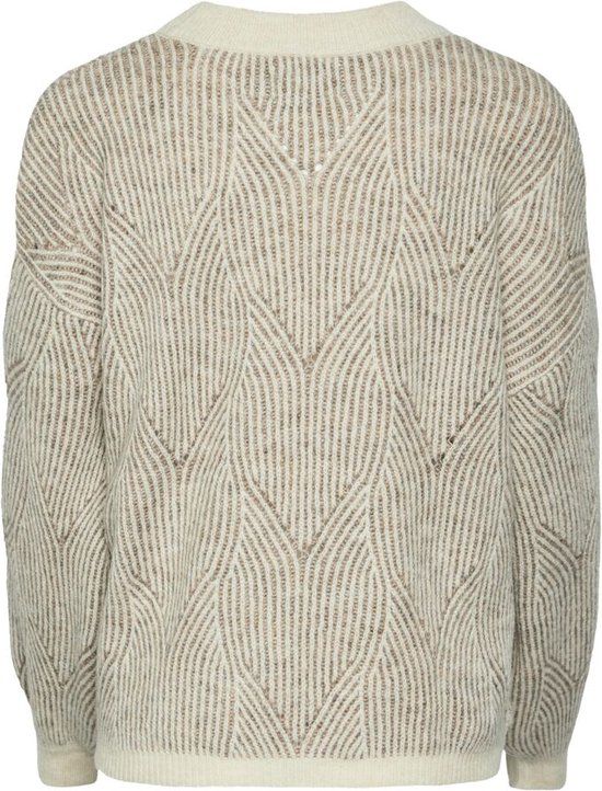 Pieces Pcjenna Ls O-Neck Knit - Whitecap Grey - BEIGE - XL