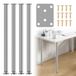 Pieds de meuble réglables, hauteur 72-110 cm, set de 4, gris, métal