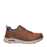 Skechers Arch Fit Crosser Cognac Leather Sneakers