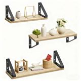 Merkloos Wandplank - set van 3 - 30, 35, 40 cm - houtlook