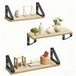 Merkloos Wandplank - set van 3 - 30, 35, 40 cm - houtlook