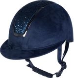 HKM Lady Shield Sparkle Velours Rijhelm - donkerblauw - maat L (58-60)