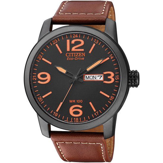 Citizen Eco-Drive BM8476-07EE herenhorloge - 42 mm - Zwart/Oranje - Solar