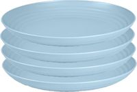 PlasticForte Rond bord/camping bord - 4x - D22 cm - ijsblauw - kunststof