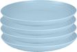 PlasticForte Rond bord/camping bord - 4x - D22 cm - ijsblauw - kunststof