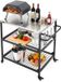 Latios Table de grill - Table de travail BBQ mobile - Plateau 80x61 cm