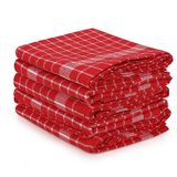 Theedoekenset, 10-delig, rood/wit