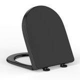 Toiletbril YEAUPE PRO Toiletbril Soft Close D-vormig - Zwarte Touletstoelen met Deksellifter, Quick Release voor Easy Clean, PP Loo Toulet voor Badkamer Kom met Verstelbare Scharnieren, Anti-slip, Universele Fit