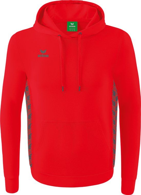 Erima Essential Team Sweatshirt Met Capuchon Heren - Rood / Slate Grey - 3XL