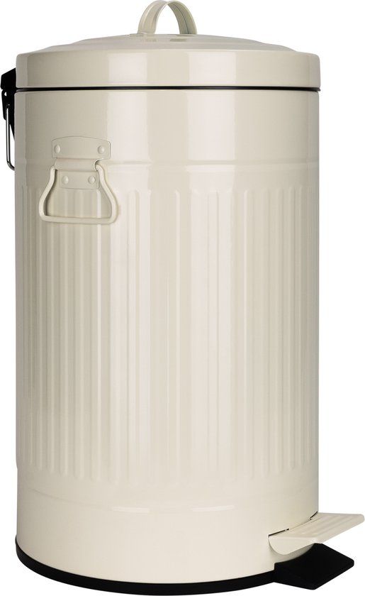 QUVIO Pedaalemmer 12 L - Metaal - Beige