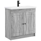 vidaXL Badkamermeubel Set Grijs Sonoma 56 x 37,5 x 81 cm Bewerkt hout