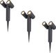 HOFTRONIC Set van 3 Pinero Dubbel LED Prikspots - GU10 - 8 Watt - 4000K Neutraal Wit - Zwart