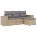 VidaXL Loungeset met kussens, polyrattan, beige