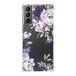 Lacoquefrancaise Beschermhoes compatibel met Samsung Galaxy S21 5G, siliconen, hoeken, schokbestendig, robuust, volledige bescherming, transparant, pioenrozen, paars, schrijfpatroon, CD_276636