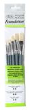 Winsor & Newton Foundation penselenset voor olieverf - Set 6 penselen assortis - lange steel