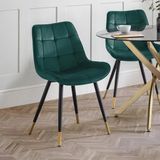 Julian Bowen set van 2 Hadid eetkamerstoelen - groen