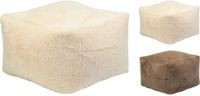 Home & Styling Poef imitatiebont - zachte kinderpoef 40x40cm beige.