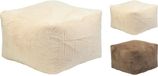 Home & Styling Poef imitatiebont - zachte kinderpoef 40x40cm beige.