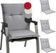Beautissu Base NL Set de 4 coussins de chaise de jardin dossier bas 100x50x6 cm gris clair