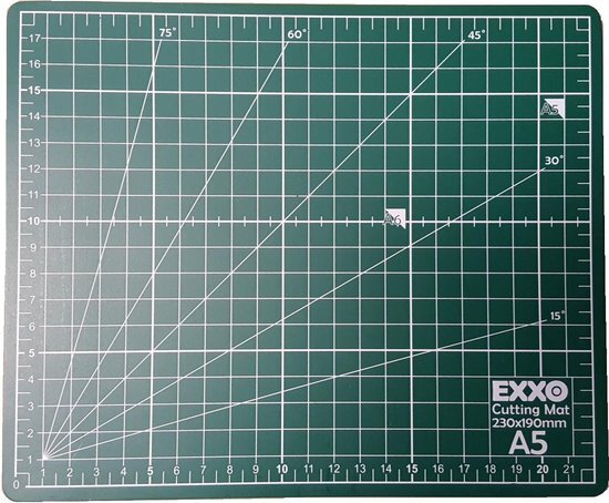 Exxo #10040 - A5 Snijmat; 5-laags zelfhelend; 2-zijdige rasterdruk;19x23cm