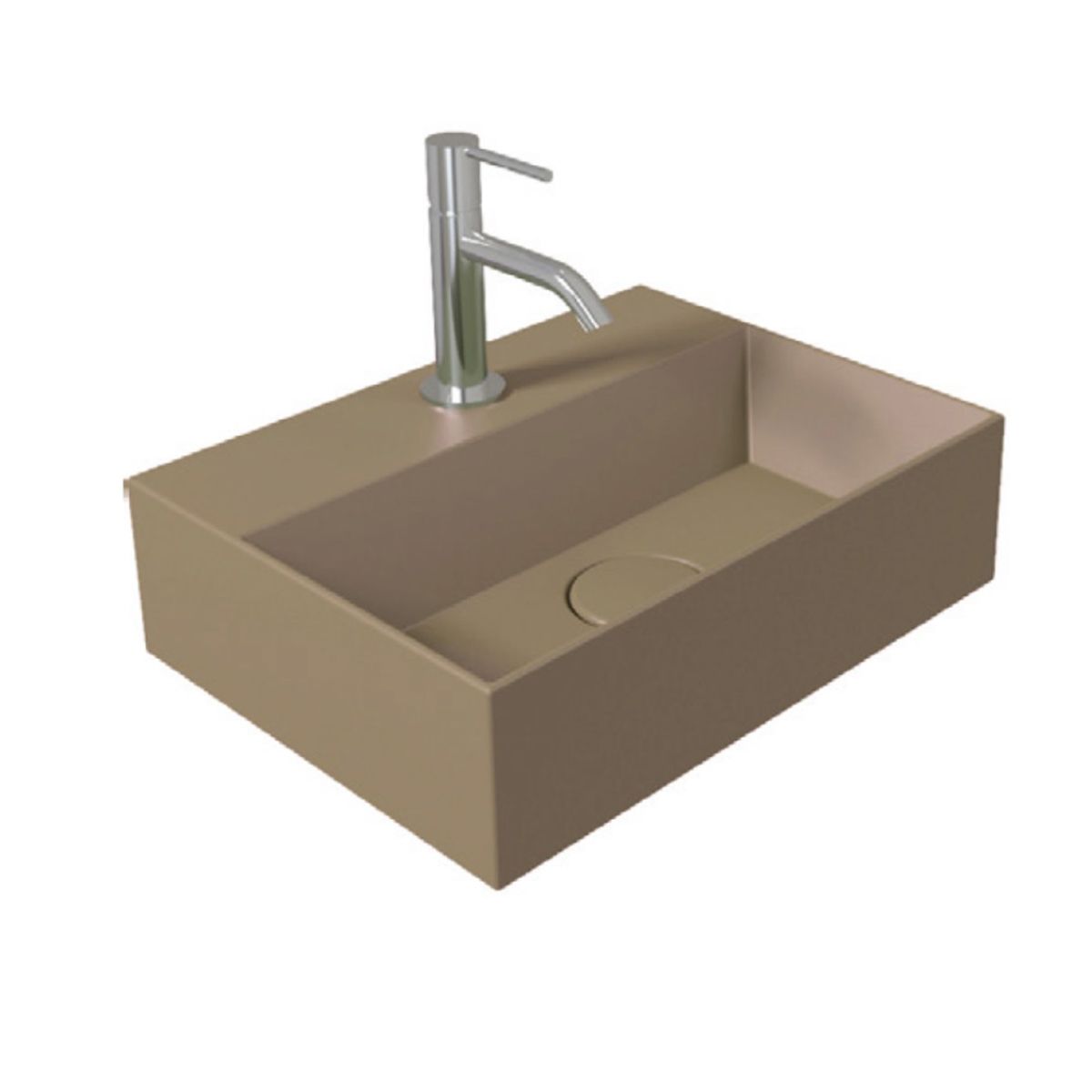 Salenzi Fontein Spy 40x30cm Mat Beige met Clickwaste