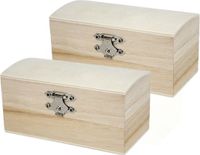 Merkloos Houten schatkistje onbedrukt - 4x stuks - 11 x 6 x 6 cm
