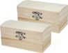 Merkloos Houten schatkistje onbedrukt - 4x stuks - 11 x 6 x 6 cm