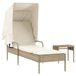 Prolenta Maison Exclusive - Ligbed met zonnedak en tafel, beige, van polyrotan