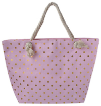 Strandtas Stippen roze