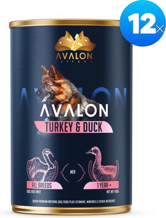 AVALON PETFOOD Avalon Dog Duck & Turkey - Hondenvoer - 12 X 410 gram